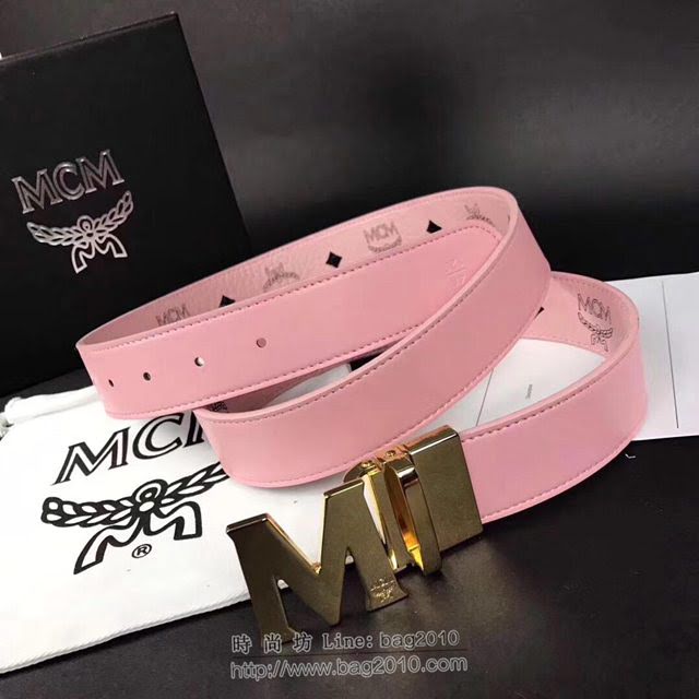 MCM皮帶 專櫃同步 原單 韓國雙面進口頭層皮 mcm腰帶  mdmc1356